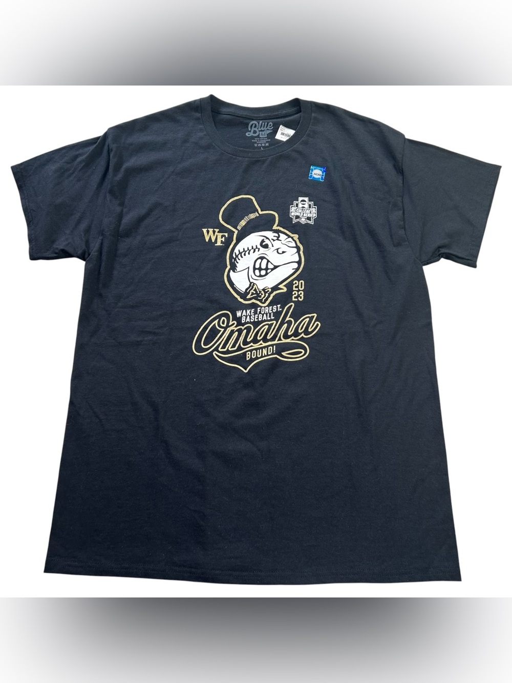 NEW Wake Forest Demon Deacons Baseball Men’s 2023 Omaha Bound Graphic T-Shirt L